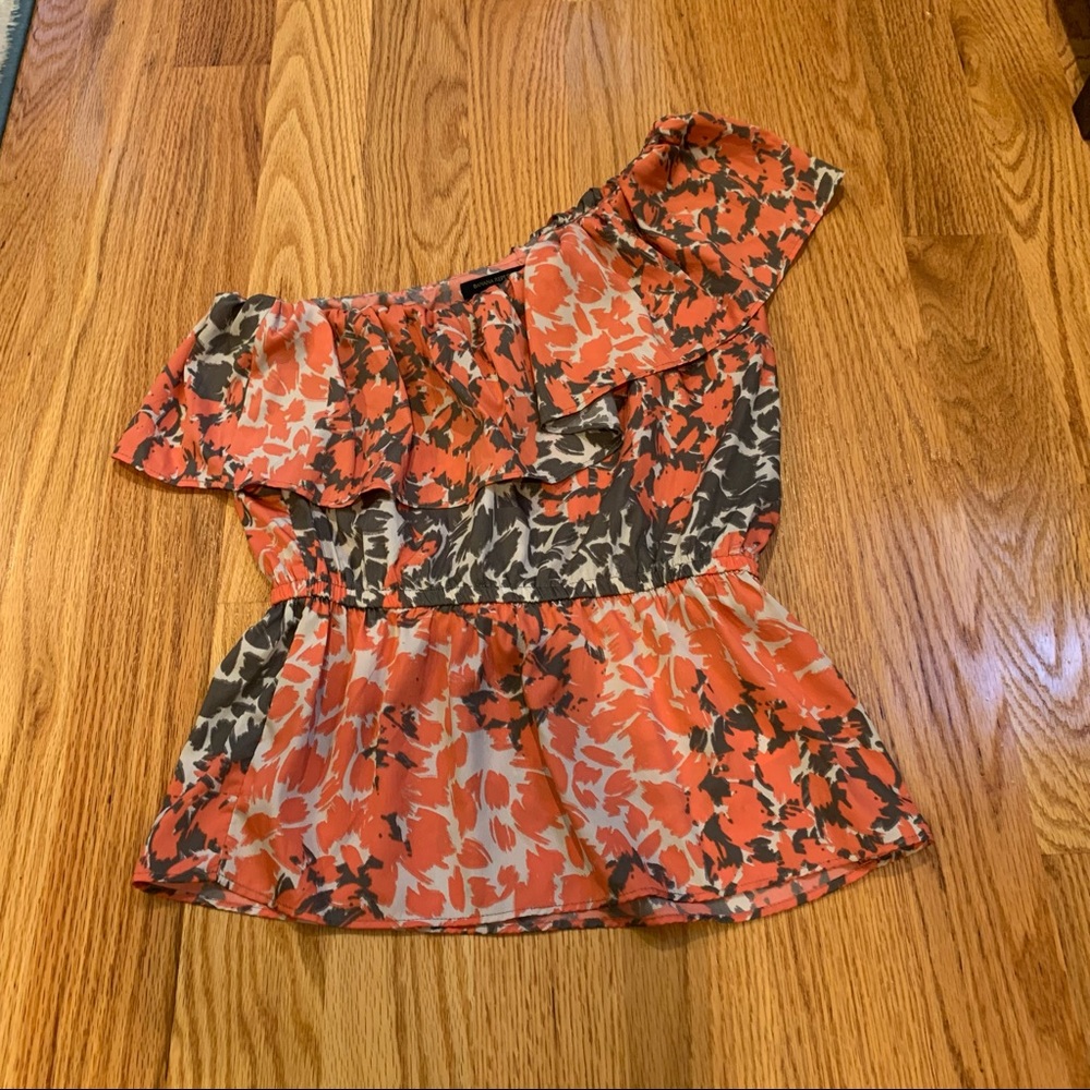 Banana Republic One Shoulder Patterned Top - Size XS